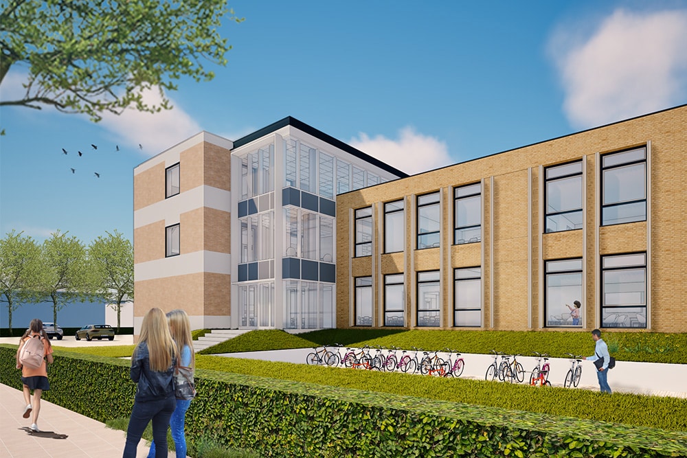 6 Groen van Prinsterer Vlaardingen rijksmonument nieuwbouw school gebouw Spring architecten bewerkt