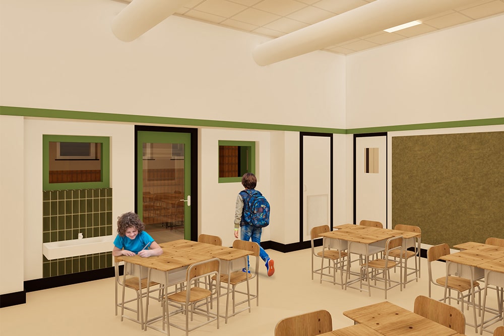 7 De Globe renovatie restauratie monument school render Spring architecten bewerkt